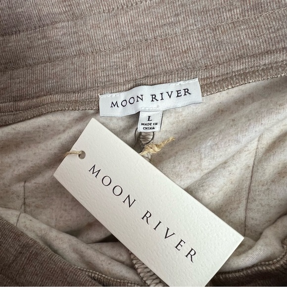 NWT Moon River Slouchy Knit Jogger Pants Rope Tassel Drawstring L Anthropologie - Picture 7 of 8